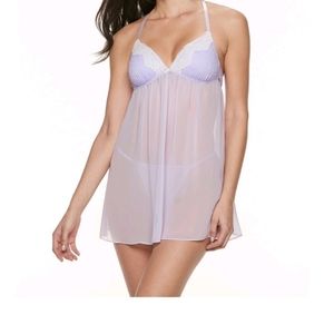 + (Plus) NWT chiffon babydoll chemise lingerie set